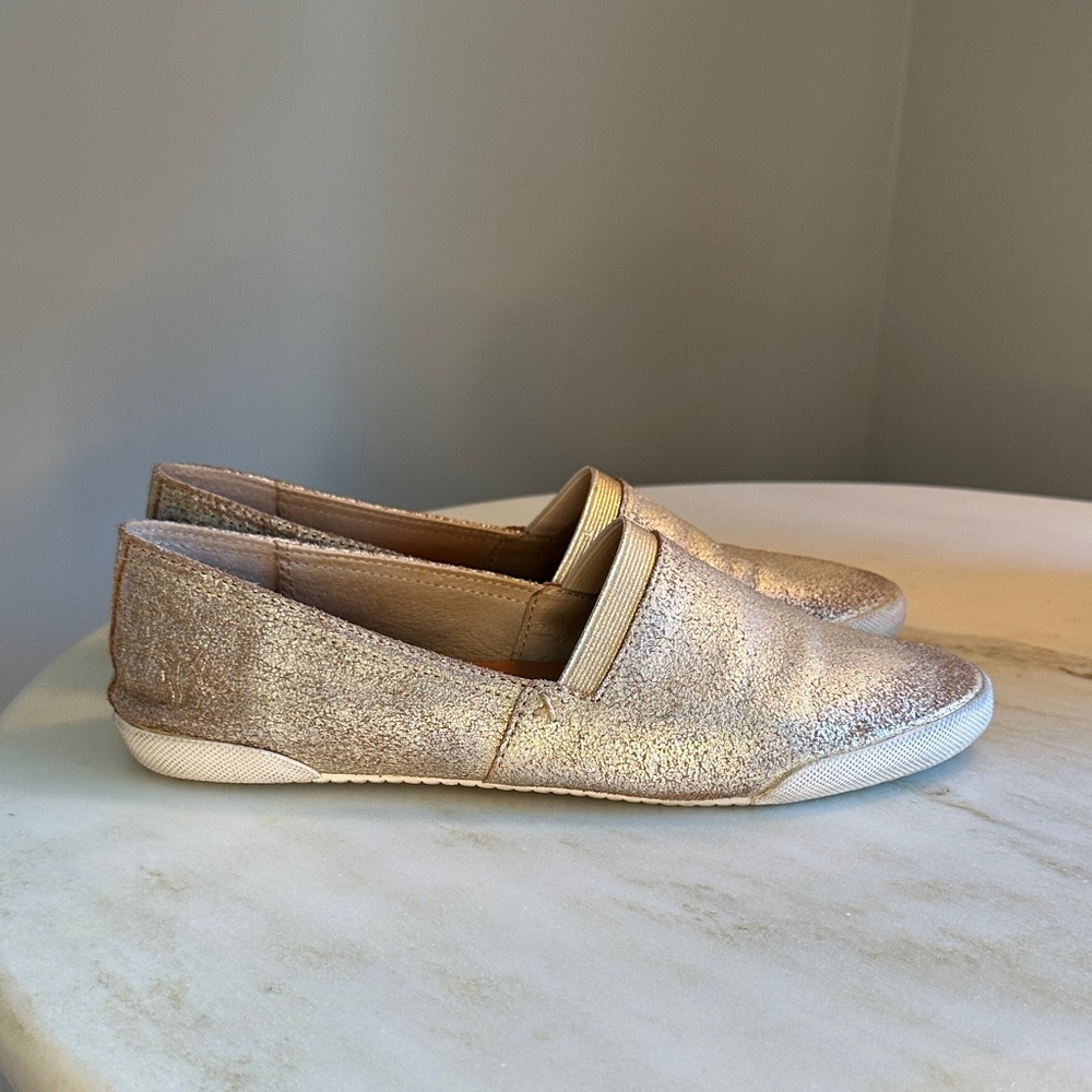 Frye Melanie Metallic Gold Women's Slip On Loafers size 9